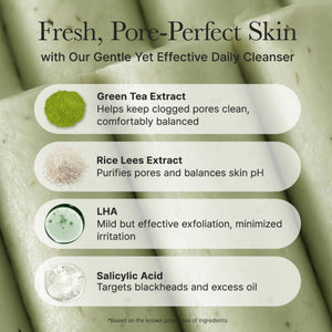 Green Tea + LHA Deep Pore Rice Cake Cleanser 150ml