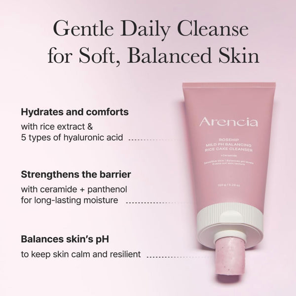 Rosehip Mild PH Balancing Rice Cake Cleanser 150g