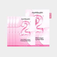 No.2 Rose PDRN Collagen Plumping Sheet Mask 4 masks