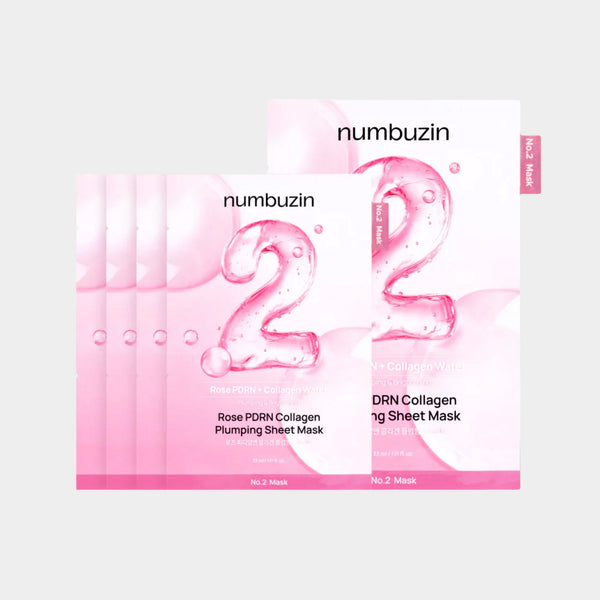 No.2 Rose PDRN Collagen Plumping Sheet Mask 4 masks
