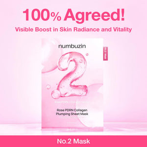 No.2 Rose PDRN Collagen Plumping Sheet Mask 4 masks