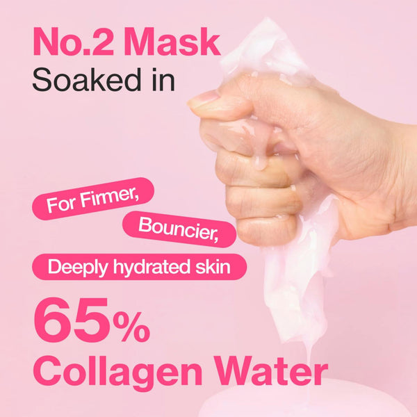 No.2 Rose PDRN Collagen Plumping Sheet Mask 4 masks