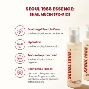 SEOUL 1988 Essence : Snail Mucin 97% + Rice 100ml